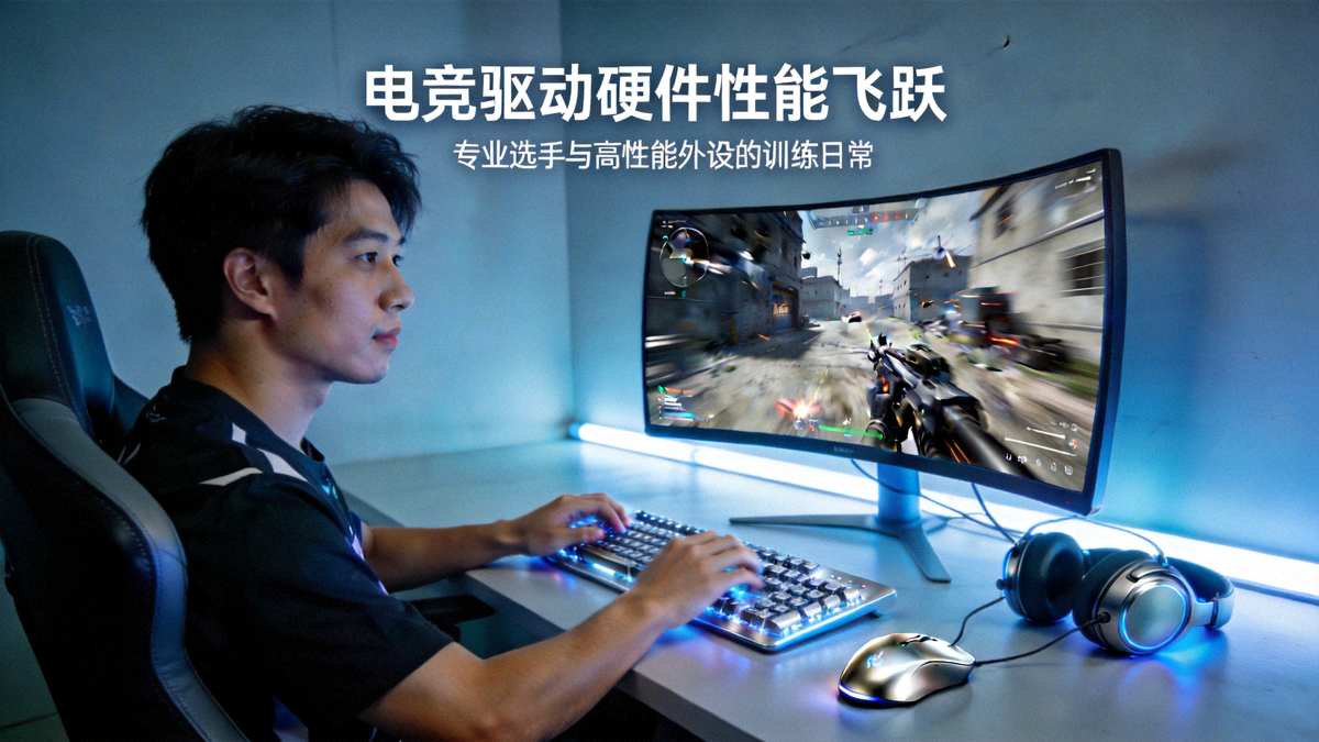 专业电竞选手使用高性能外设进行训练 - 电竞驱动了鼠标、键盘、显示器等硬件性能的飞速发展