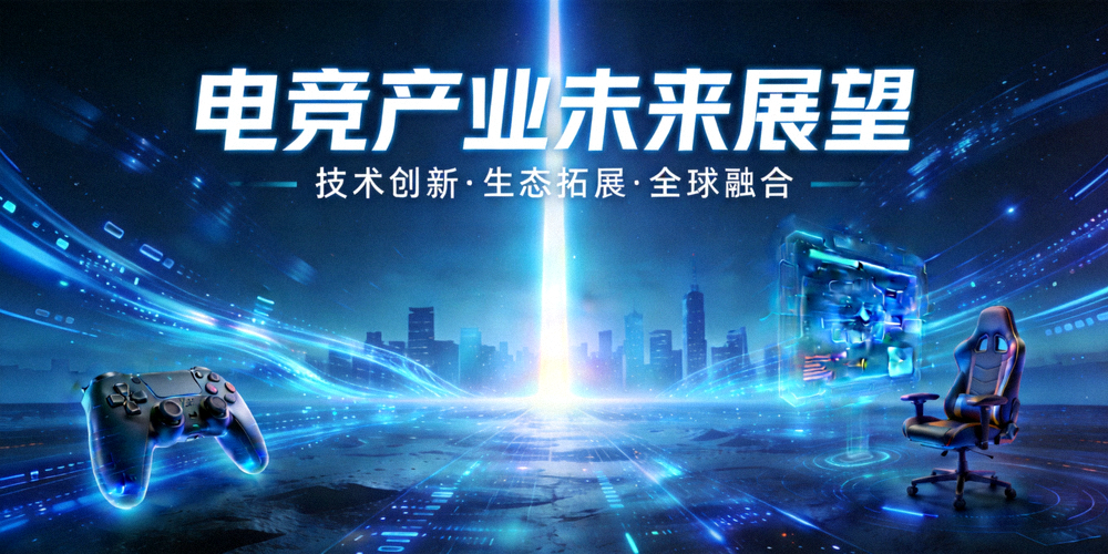 电竞产业未来展望概念图 - 光束通向远方