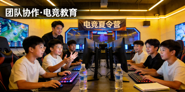 青少年参加电竞夏令营学习团队协作 - 展现电竞的教育功能