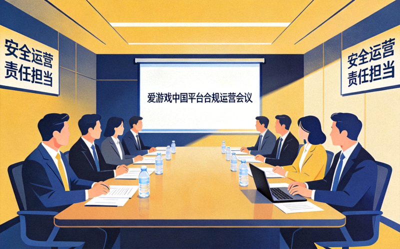爱游戏中国平台合规运营会议场景 - 强调安全与责任