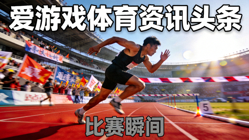 体育场内运动员奋力冲刺的比赛瞬间 - 爱游戏体育资讯头条配图